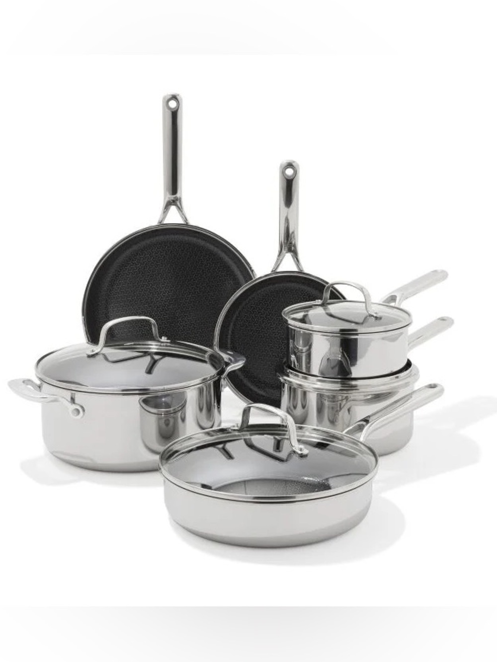 OXO Trident Hybrid Non-Stick Stainless Steel 10-Piece Set - Sealed & NWT